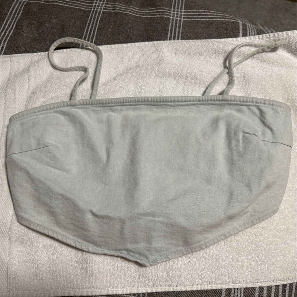 Light Gray / Blue Bralette Bandana Top